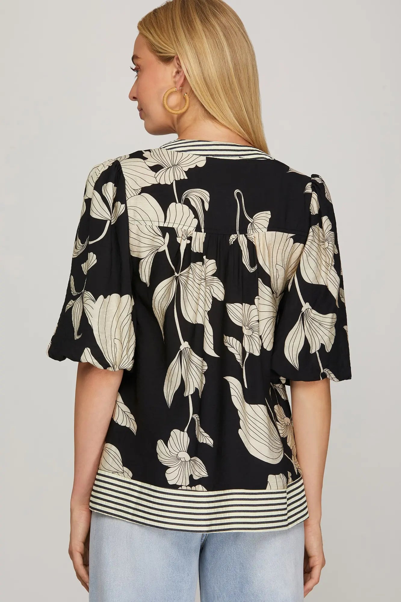 Bright Day Ahead Black Floral Top-Cute-Trendy-Shop-Womens-Boutique-Clothing-Store
