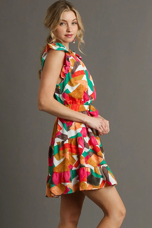 Girl's Night Dinner Print Dress-[option4]-[option5]-Cute-Trendy-Shop-Womens-Boutique-Clothing-Store