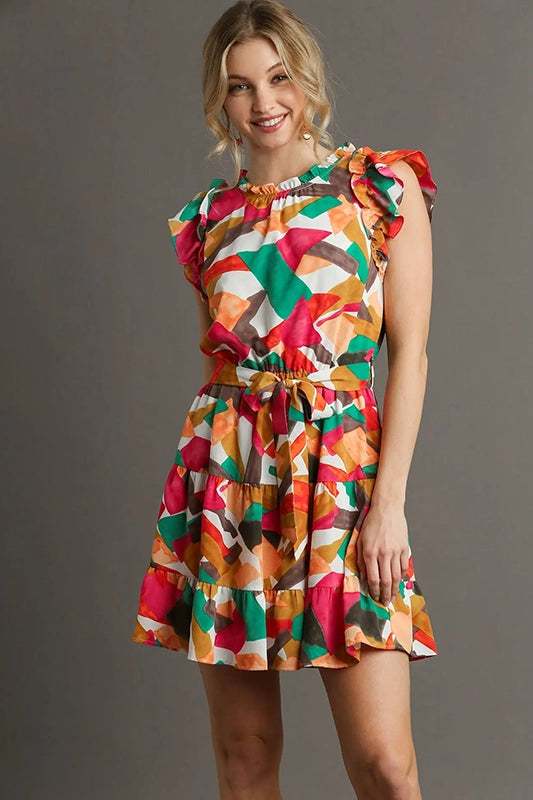 Girl's Night Dinner Print Dress-[option4]-[option5]-Cute-Trendy-Shop-Womens-Boutique-Clothing-Store