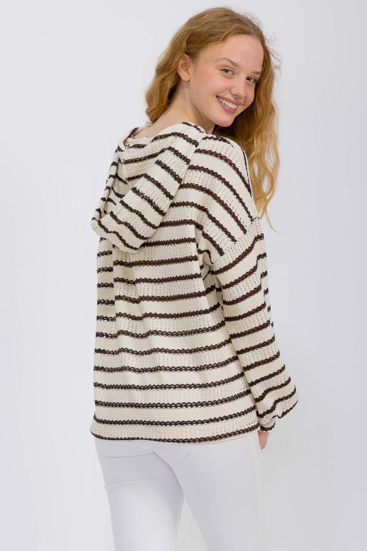 Time For Fun Brown Stripe Hoodie-[option4]-[option5]-Cute-Trendy-Shop-Womens-Boutique-Clothing-Store