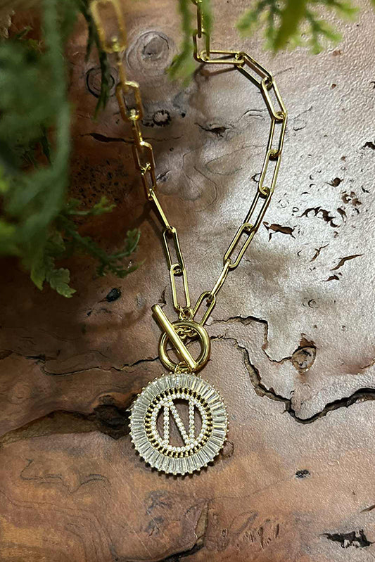 Paperclip Chain Radiant Gold Initial Necklace A - W-[option4]-[option5]-Cute-Trendy-Shop-Womens-Boutique-Clothing-Store