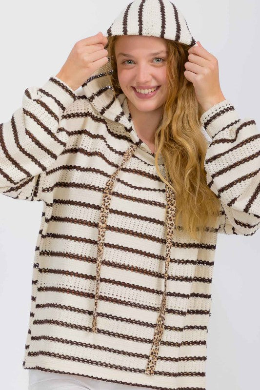 Time For Fun Brown Stripe Hoodie-[option4]-[option5]-Cute-Trendy-Shop-Womens-Boutique-Clothing-Store