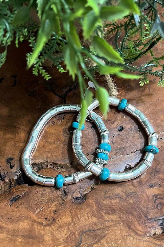 Silver Fire Turquoise Bracelet Set-[option4]-[option5]-Cute-Trendy-Shop-Womens-Boutique-Clothing-Store