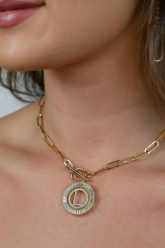 Paperclip Chain Radiant Gold Initial Necklace A - W-Cute-Trendy-Shop-Womens-Boutique-Clothing-Store