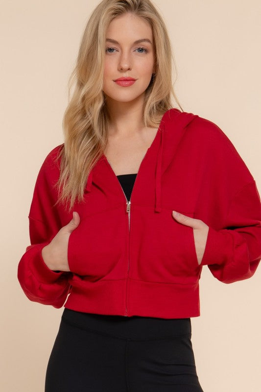 Because I Care Red Terry Hoodie Jacket-[option4]-[option5]-Cute-Trendy-Shop-Womens-Boutique-Clothing-Store