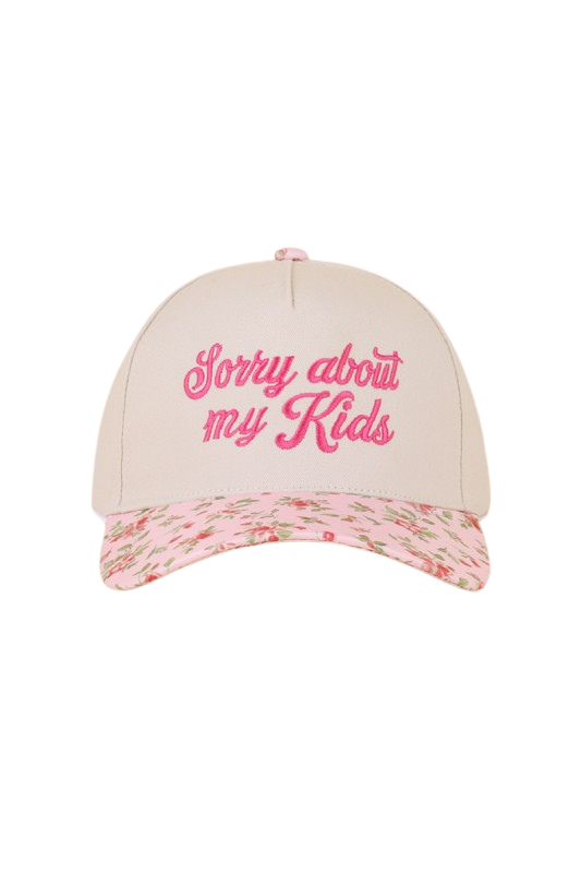 Sorry About My Kids Baseball Cap-Floral-Cute-Trendy-Shop-Womens-Boutique-Clothing-Store