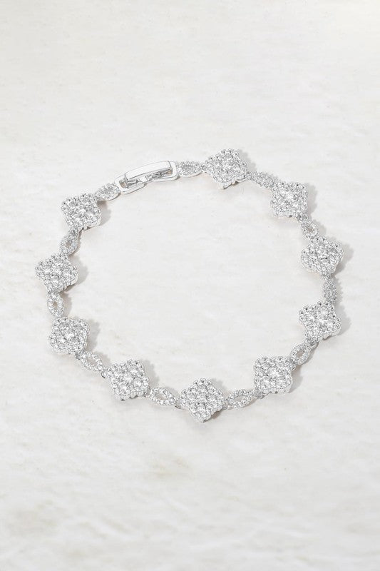 Time For Brunch Multicolor Quatrefoil Bracelet-Silver-[option4]-[option5]-Cute-Trendy-Shop-Womens-Boutique-Clothing-Store
