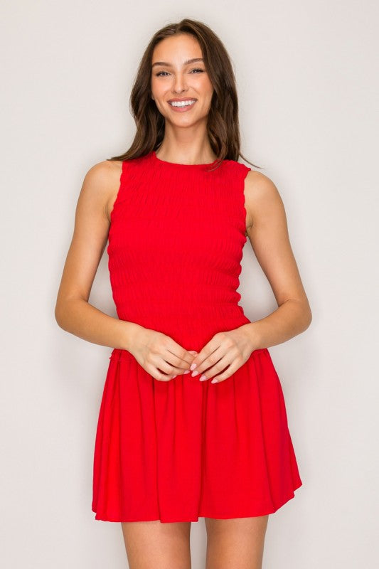 Sun Drenched Sleeveless Smocked Dress-Red-SMALL-[option4]-[option5]-Cute-Trendy-Shop-Womens-Boutique-Clothing-Store