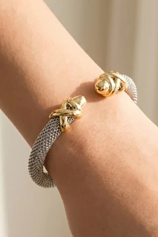 Amazing Look Two Tone Gold Tip Cuff-Cute-Trendy-Shop-Womens-Boutique-Clothing-Store