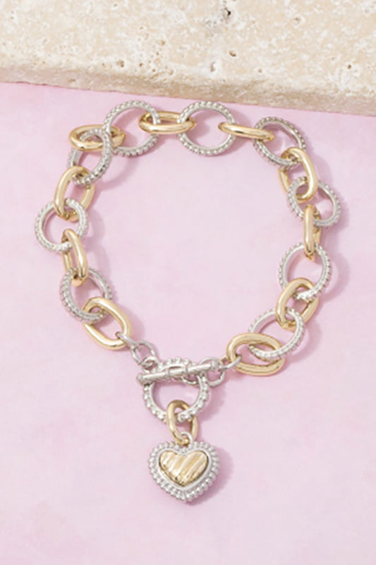 Modern Romance Chunky Heart Bracelet-Cute-Trendy-Shop-Womens-Boutique-Clothing-Store