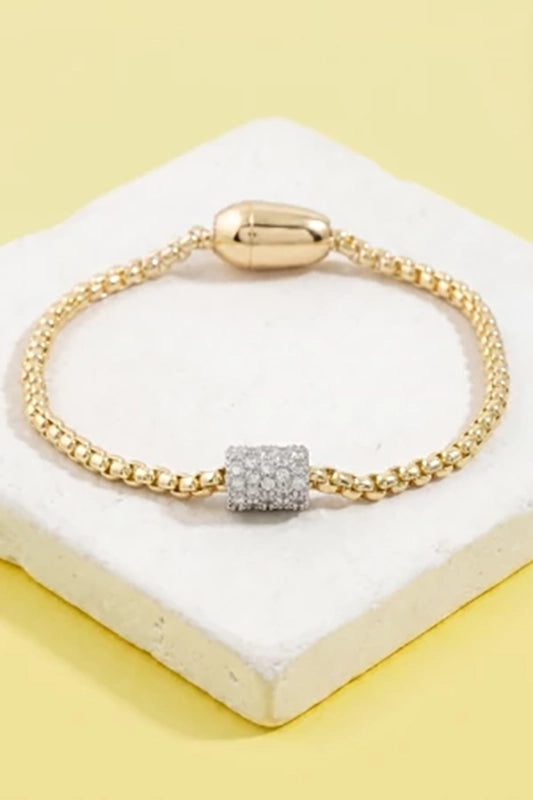 Sparkle on Lock Magnetic Box Chain Bracelet-Cute-Trendy-Shop-Womens-Boutique-Clothing-Store