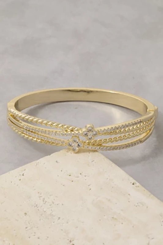Trifecta of Glam Triple-Row Clover Bangle-Cute-Trendy-Shop-Womens-Boutique-Clothing-Store