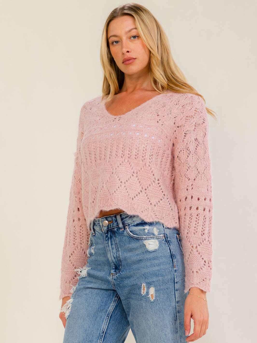 Sweet Bloom Textured Knit Sweater-Cute-Trendy-Shop-Womens-Boutique-Clothing-Store