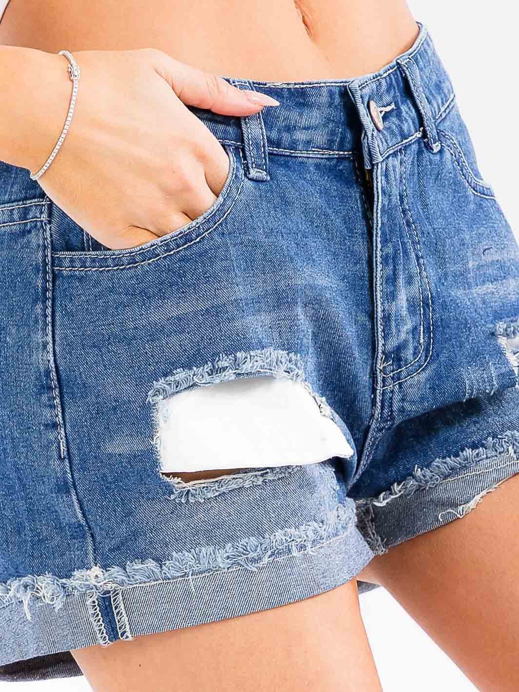 Weekend Getaway Distressed Denim Shorts-Cute-Trendy-Shop-Womens-Boutique-Clothing-Store