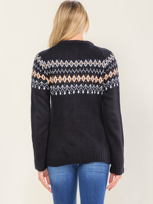 Heritage Patterned Pocket Cardigan Sweater-Cute-Trendy-Shop-Womens-Boutique-Clothing-Store