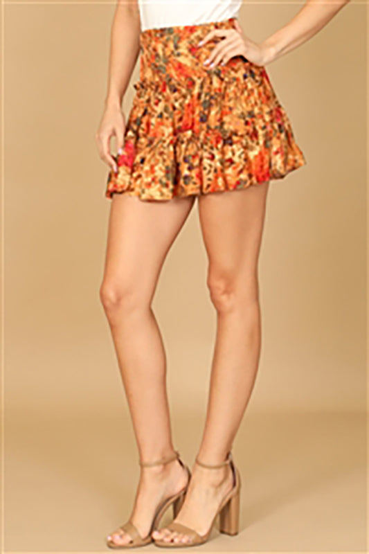 New Job Ready Floral Orange Skirt-Cute-Trendy-Shop-Womens-Boutique-Clothing-Store