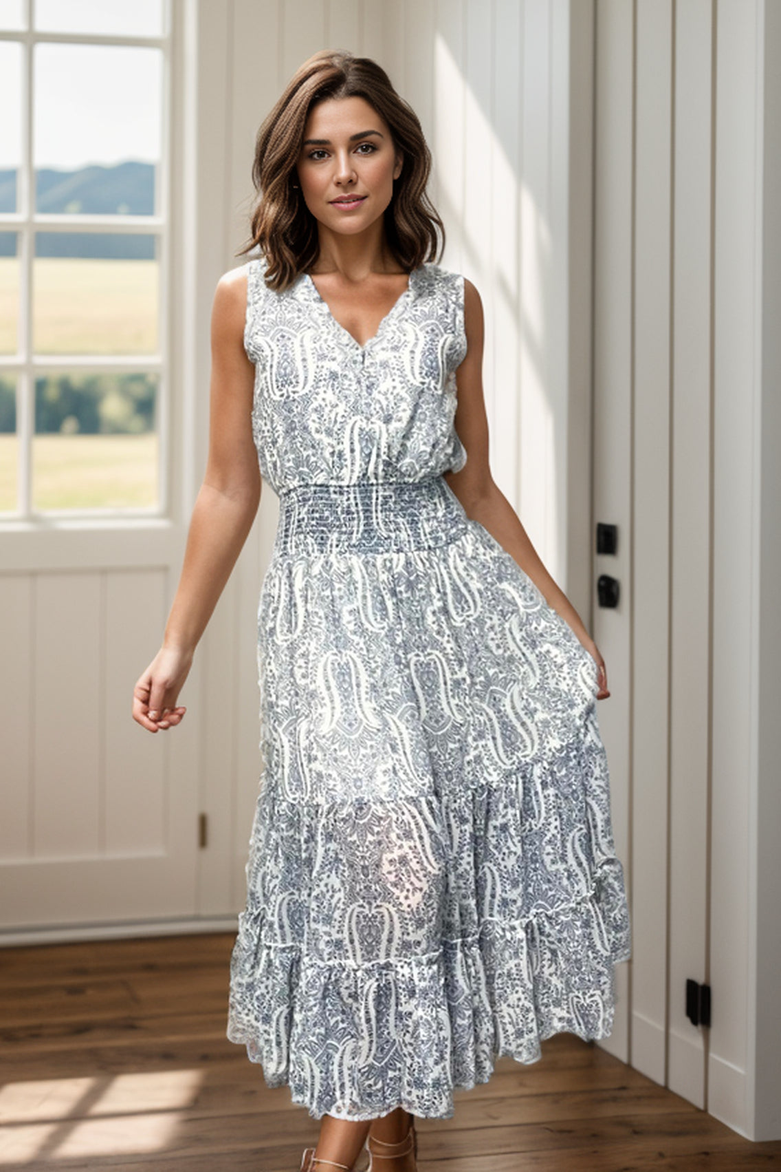Chardonnay Hills Blue Midi Dress *online exclusive-[option4]-[option5]-Cute-Trendy-Shop-Womens-Boutique-Clothing-Store