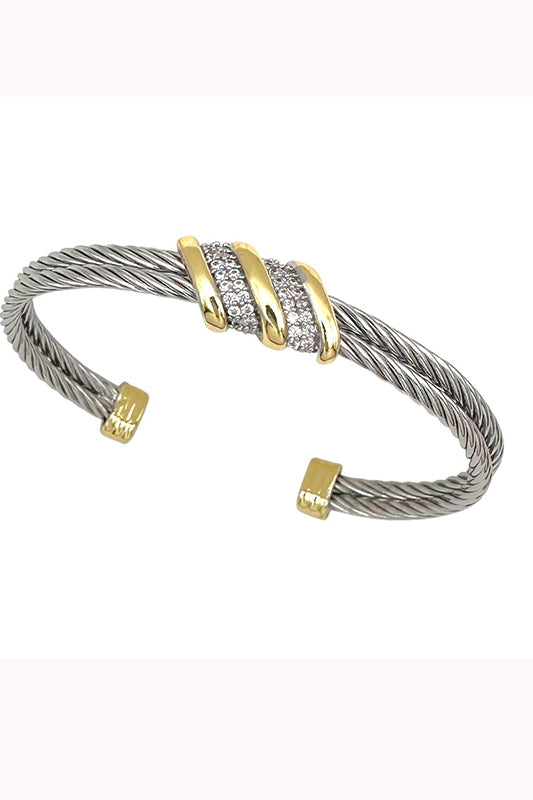 Best Idea Yet Cable Cuff With CZs-[option4]-[option5]-Cute-Trendy-Shop-Womens-Boutique-Clothing-Store