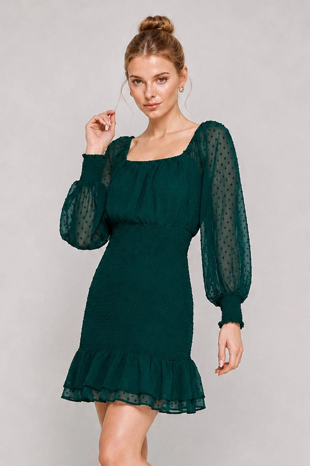 Midnight Romance Smocked Mini Dress-Cute-Trendy-Shop-Womens-Boutique-Clothing-Store