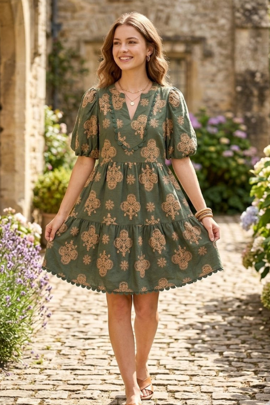 Mediterranean Breeze Tiered Dress