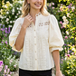 Juliette Trimmed Cotton Blouse-Cute-Trendy-Shop-Womens-Boutique-Clothing-Store