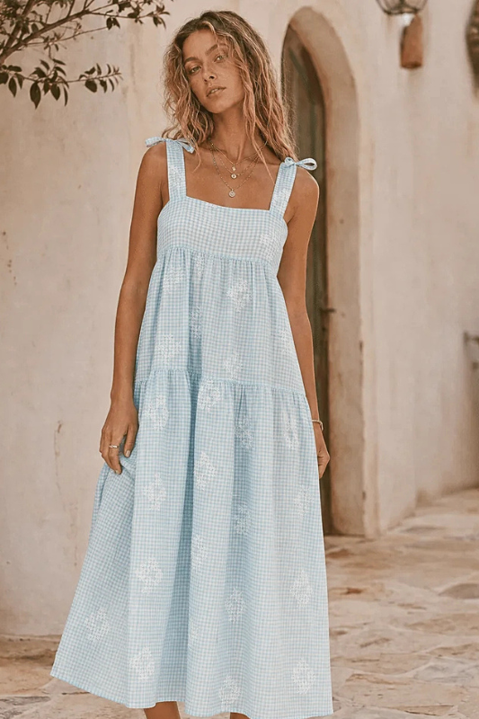 Soft & Dreamy Embroidered Tiered Maxi Dress-Cute-Trendy-Shop-Womens-Boutique-Clothing-Store