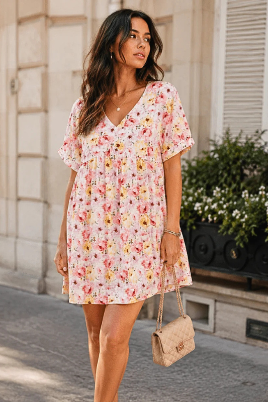 Sweet & Subtle Floral Mini Dress-Cute-Trendy-Shop-Womens-Boutique-Clothing-Store