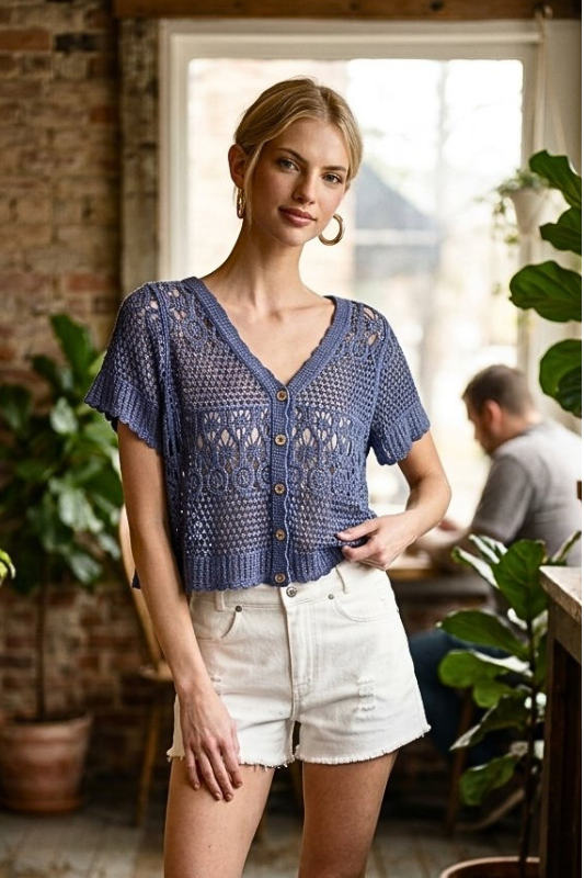 Sweet Scallop Open-Knit Top-SMALL/MEDIUM-Cute-Trendy-Shop-Womens-Boutique-Clothing-Store