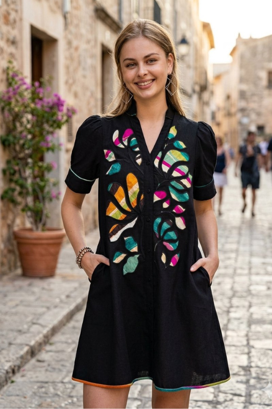 Fiesta Bloom Linen Shift-Cute-Trendy-Shop-Womens-Boutique-Clothing-Store