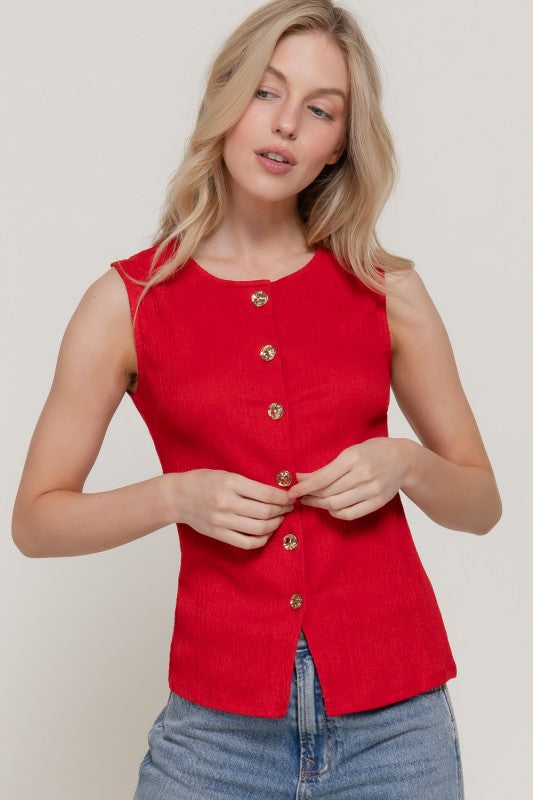 No Strings Attached Button Vest Top-[option4]-[option5]-Cute-Trendy-Shop-Womens-Boutique-Clothing-Store