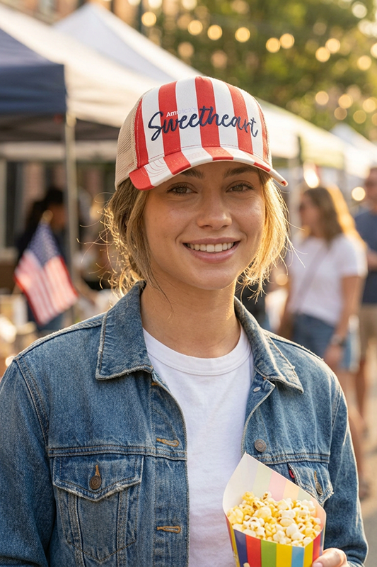 America's Sweetheart Red Striped Cap-Cute-Trendy-Shop-Womens-Boutique-Clothing-Store
