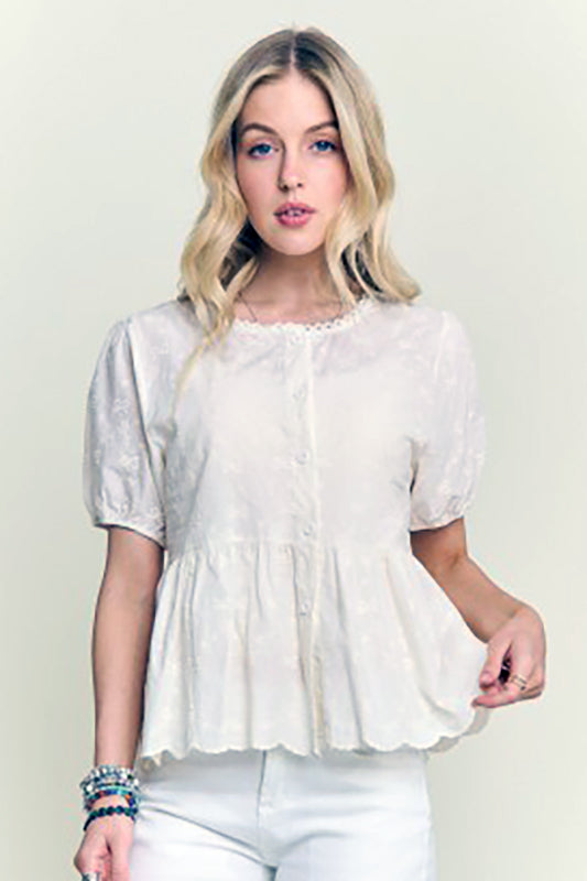 Sweet & Sassy Embroidered Peplum Top-Cute-Trendy-Shop-Womens-Boutique-Clothing-Store