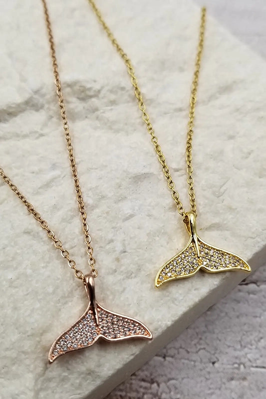 Sparkling Coastal Mermaid Tail Necklace-Cute-Trendy-Shop-Womens-Boutique-Clothing-Store