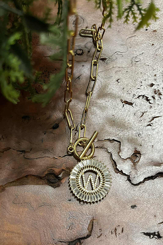 Paperclip Chain Radiant Gold Initial Necklace A - W-[option4]-[option5]-Cute-Trendy-Shop-Womens-Boutique-Clothing-Store