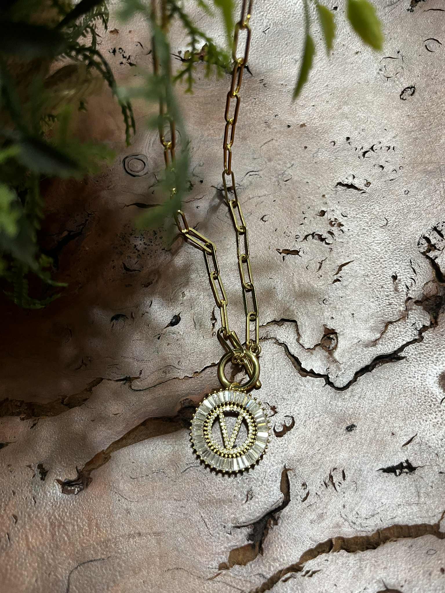 Paperclip Chain Radiant Gold Initial Necklace A - W-[option4]-[option5]-Cute-Trendy-Shop-Womens-Boutique-Clothing-Store