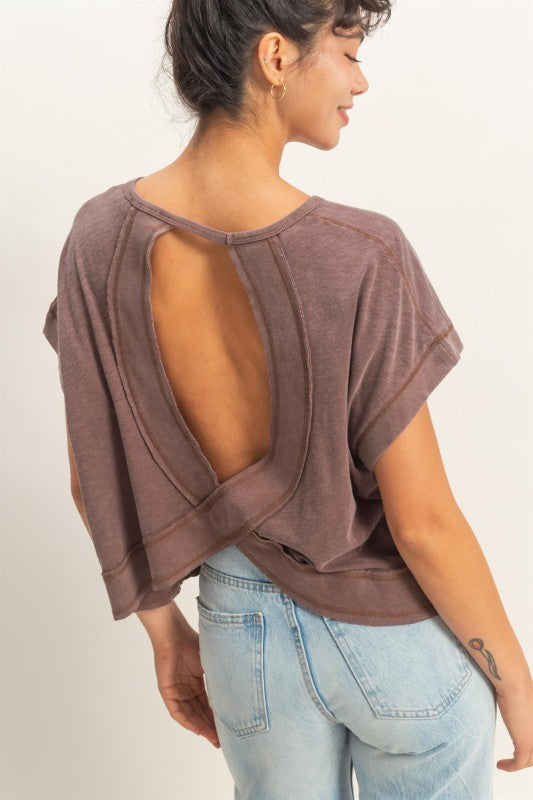Active For The Summer Open Back Top-Chocolate-SMALL-Cute-Trendy-Shop-Womens-Boutique-Clothing-Store