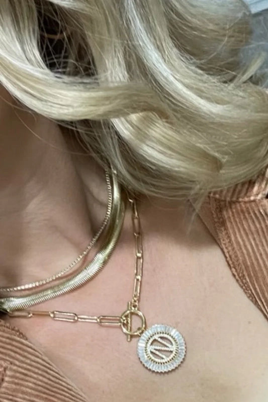 Paperclip Chain Radiant Gold Initial Necklace A - W-[option4]-[option5]-Cute-Trendy-Shop-Womens-Boutique-Clothing-Store