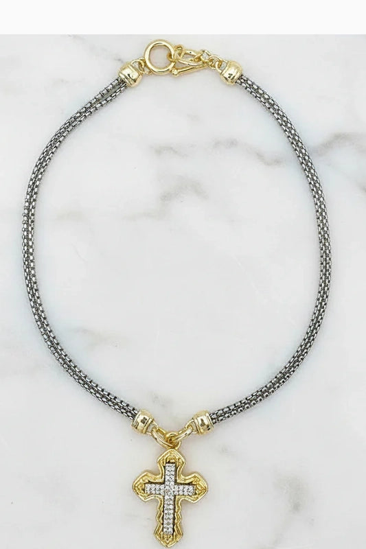 Faithful and Fashionable Cross Chain Necklace-Cute-Trendy-Shop-Womens-Boutique-Clothing-Store