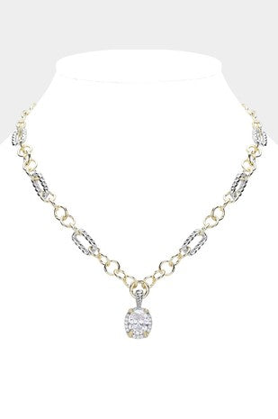 Perfect Day Two Tone Necklace-[option4]-[option5]-Cute-Trendy-Shop-Womens-Boutique-Clothing-Store