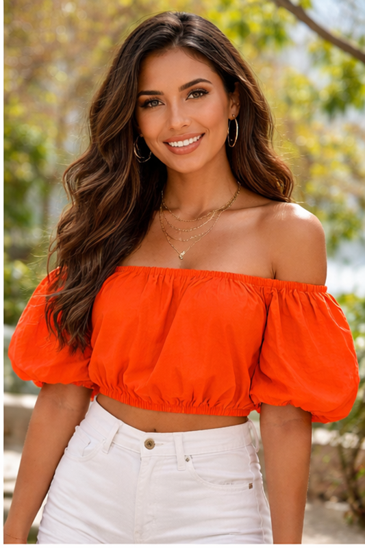 Shine Bright Off Shoulder Crop Top