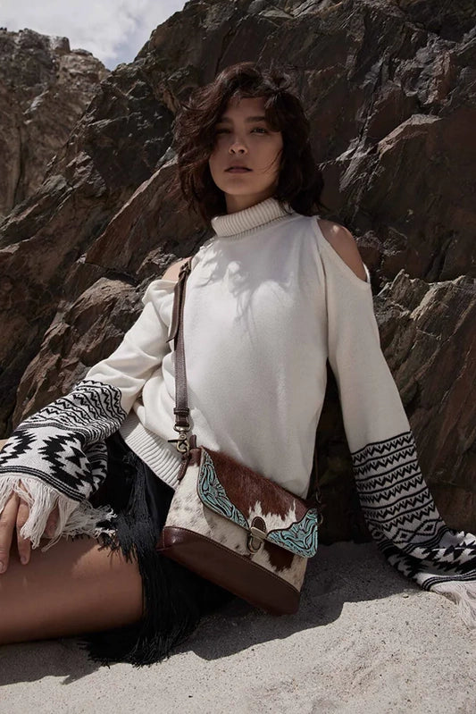 Make It Easy Brown Hide & Leather Handbag-[option4]-[option5]-Cute-Trendy-Shop-Womens-Boutique-Clothing-Store