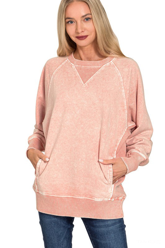 Feel The Comfort French Terry Pullover-Peach Rose-SMALL-[option4]-[option5]-Cute-Trendy-Shop-Womens-Boutique-Clothing-Store