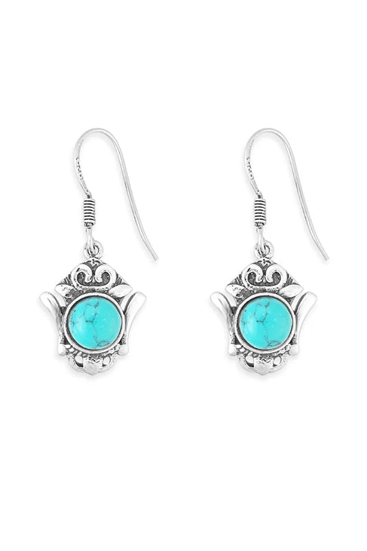 Oh The Joy Silver and Turquoise Drop Earrings-[option4]-[option5]-Cute-Trendy-Shop-Womens-Boutique-Clothing-Store