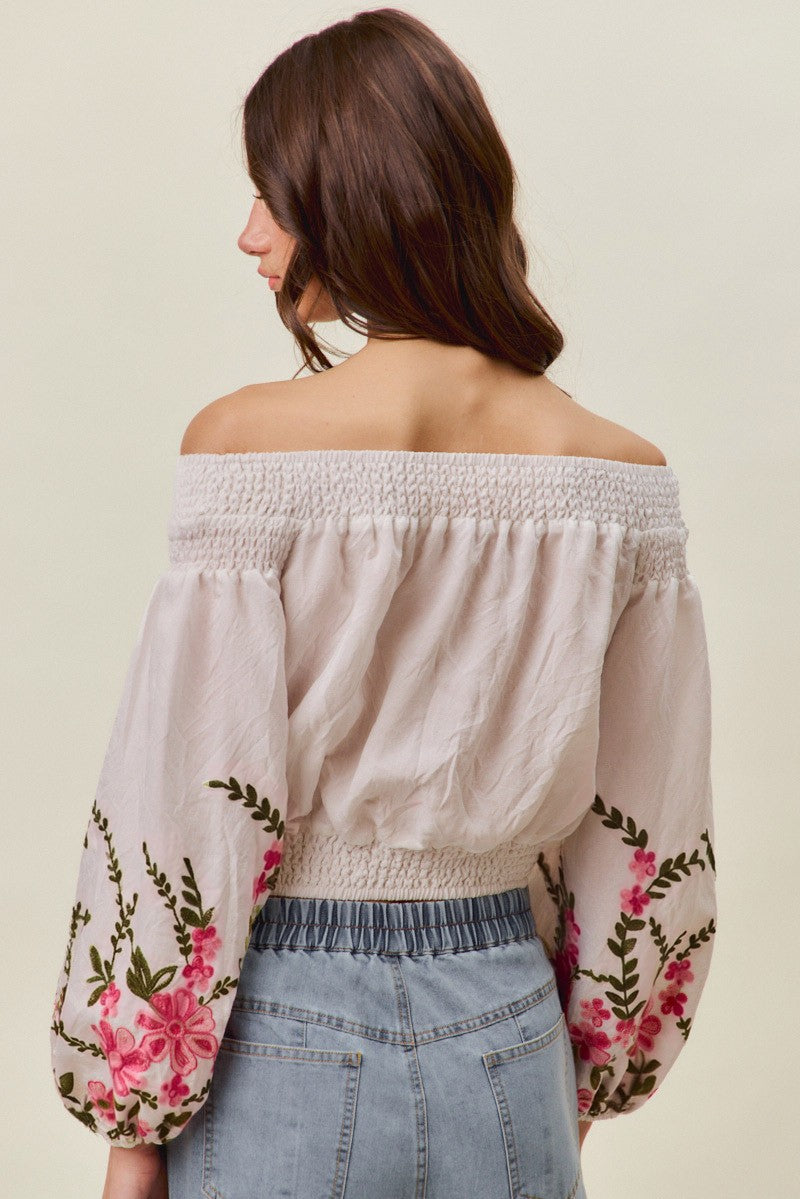 Road Trip Boho Embroidered Crop Top-Cute-Trendy-Shop-Womens-Boutique-Clothing-Store