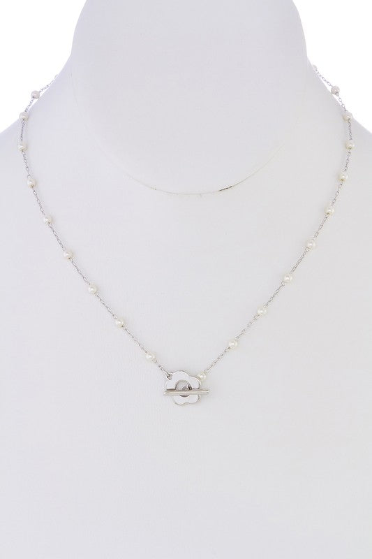 Pearls & Silver Front Closure Necklace-[option4]-[option5]-Cute-Trendy-Shop-Womens-Boutique-Clothing-Store