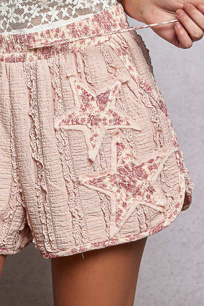 Brightest Stars Textured Star Shorts-Pink-SMALL-[option4]-[option5]-Cute-Trendy-Shop-Womens-Boutique-Clothing-Store