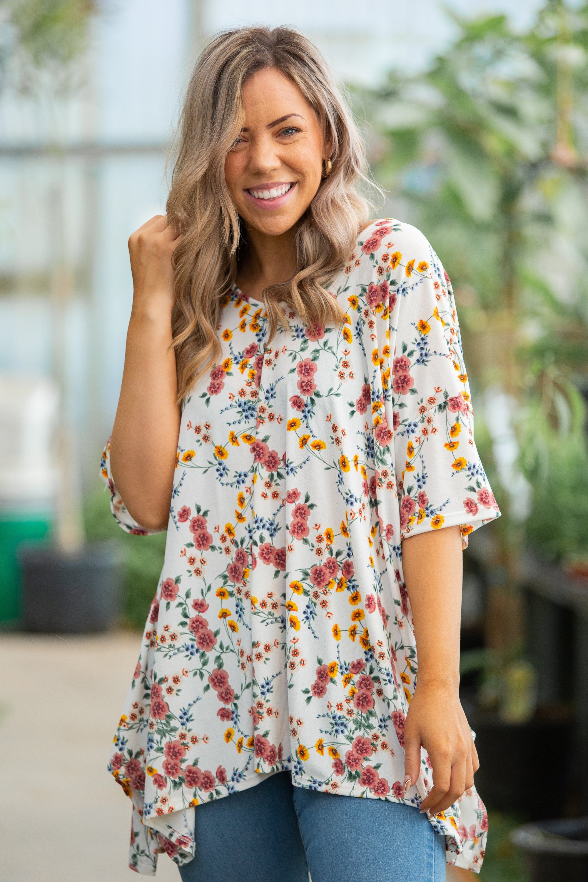 Spring Blossoms Short Sleeve Top *online exclusive-[option4]-[option5]-Cute-Trendy-Shop-Womens-Boutique-Clothing-Store