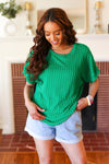 Be Your Best Green Cable Knit Dolman Short Sleeve Sweater Top *online exclusive-[option4]-[option5]-Cute-Trendy-Shop-Womens-Boutique-Clothing-Store