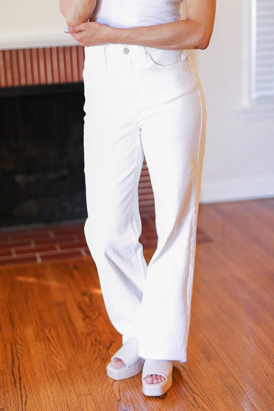 Above & Beyond White Braided Waist Wide Leg Jeans *online exclusive-[option4]-[option5]-Cute-Trendy-Shop-Womens-Boutique-Clothing-Store