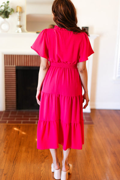 Hello Beautiful Fuchsia Fit & Flare Smocked Waist Maxi Dress *online exclusive-[option4]-[option5]-Cute-Trendy-Shop-Womens-Boutique-Clothing-Store